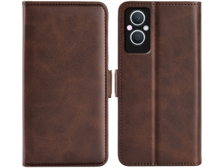 Oppo Reno8 Lite 5G Leder Hülle Karten Ledertasche mokka