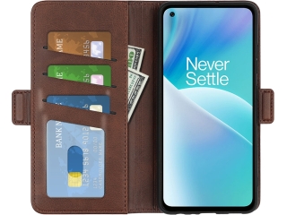 OnePlus Nord 2T Leder Hülle Karten Ledertasche mokka