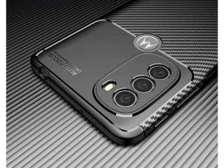 Motorola Moto G31 Carbon Design Hülle TPU Case flexibel schwarz