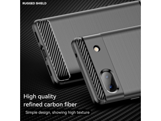 Google Pixel 6a Carbon Gummi Hülle TPU Case schwarz