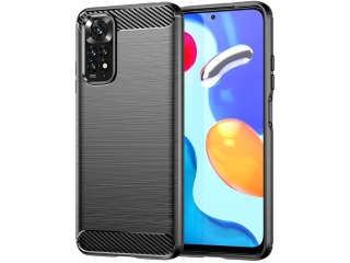 Xiaomi Redmi Note 11S Carbon Gummi Hülle TPU Case schwarz