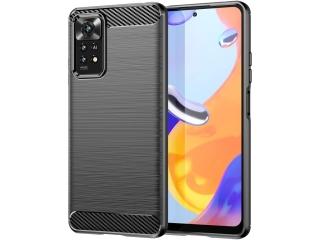 Xiaomi Redmi Note 11 Pro+ 5G Carbon Gummi Hülle TPU Case schwarz