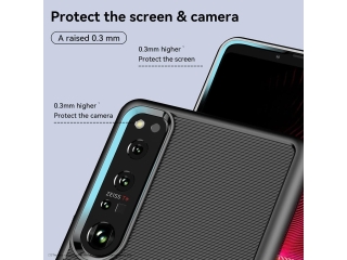 Sony Xperia 1 IV SpaceCase Stripes Impact-Resistant Hülle schwarz