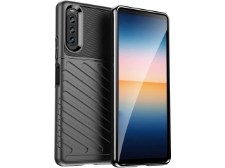 Sony Xperia 10 IV SpaceCase Stripes Impact-Resistant Hülle schwarz