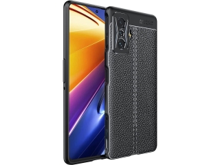 Xiaomi Poco F4 GT Leder Design Gummi Hülle TPU Cover schwarz