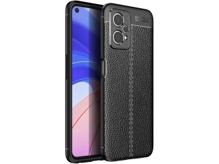 OnePlus Nord CE 2 Lite 5G Leder Design Gummi Hülle TPU Cover schwarz