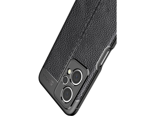 OnePlus Nord CE 2 Lite 5G Leder Design Gummi Hülle TPU Cover schwarz