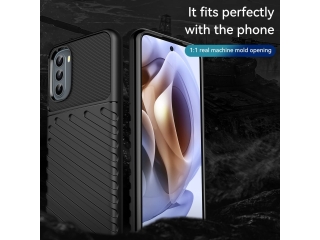 Motorola Moto G41 SpaceCase Stripes Impact-Resistant Hülle schwarz