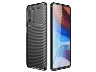 Motorola Moto G51 5G Carbon Design Hülle TPU Case flexibel schwarz