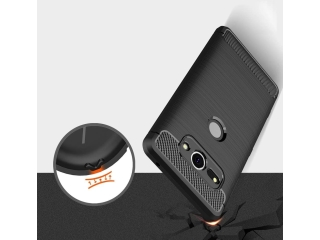 Sony Xperia XZ2 Compact Carbon Gummi Hülle TPU Case schwarz