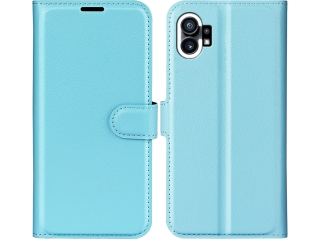 Nothing Phone (1) Lederhülle Portemonnaie Karten Etui hellblau