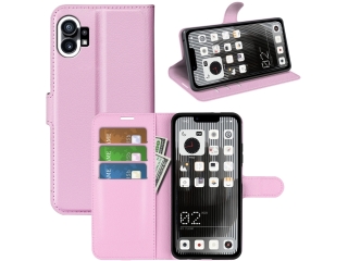 Nothing Phone (1) Lederhülle Portemonnaie Karten Etui rosa