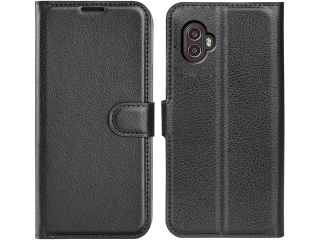 Samsung Galaxy XCover6 Pro Lederhülle Portemonnaie Karten Etui schwarz