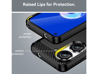 Asus Zenfone 9 Carbon Gummi Hülle TPU Case schwarz