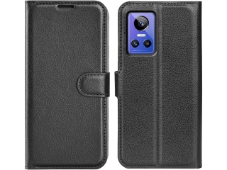 Realme GT Neo 3 Lederhülle Portemonnaie Karten Etui schwarz