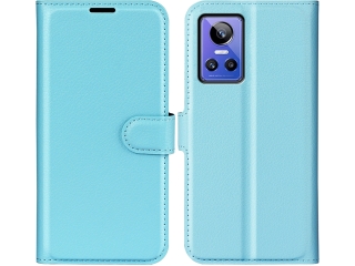 Realme GT Neo 3 Lederhülle Portemonnaie Karten Etui hellblau