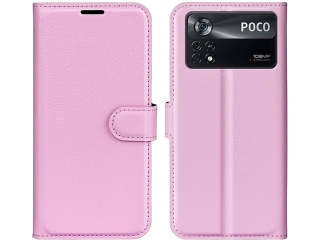 Xiaomi Poco X4 Pro 5G Lederhülle Portemonnaie Karten Etui rosa