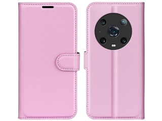 Honor Magic4 Pro Lederhülle Portemonnaie Karten Etui rosa