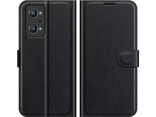 Realme GT Neo 3T Lederhülle Portemonnaie Karten Etui schwarz