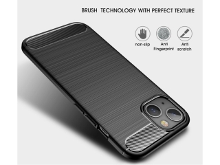 Apple iPhone 14 Carbon Gummi Hülle TPU Case schwarz