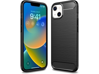 Apple iPhone 14 Plus Carbon Gummi Hülle TPU Case schwarz