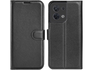 Oppo Reno8 5G Lederhülle Portemonnaie Karten Etui schwarz