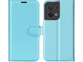 Oppo Reno8 5G Lederhülle Portemonnaie Karten Etui hellblau