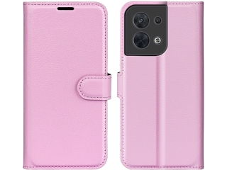 Oppo Reno8 5G Lederhülle Portemonnaie Karten Etui rosa