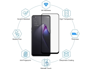 Oppo Reno8 5G 100% Vollbild Panzerglas Schutzfolie 2.5D 9H