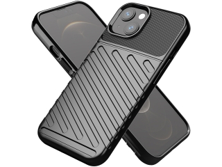 Apple iPhone 14 SpaceCase Stripes Impact-Resistant Hülle schwarz