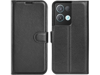 Oppo Reno8 Pro 5G Lederhülle Portemonnaie Karten Etui schwarz