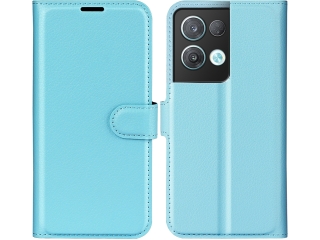 Oppo Reno8 Pro 5G Lederhülle Portemonnaie Karten Etui hellblau