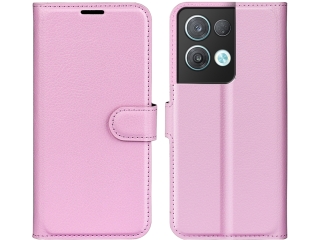 Oppo Reno8 Pro 5G Lederhülle Portemonnaie Karten Etui rosa