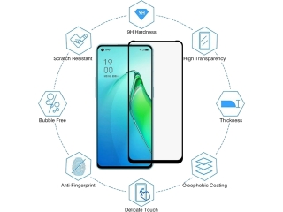 Oppo Reno8 Pro 5G 100% Vollbild Panzerglas Schutzfolie 2.5D 9H