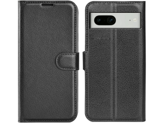 Google Pixel 7 Lederhülle Portemonnaie Karten Etui schwarz