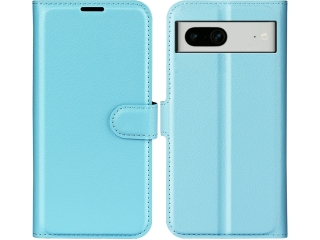 Google Pixel 7 Lederhülle Portemonnaie Karten Etui hellblau