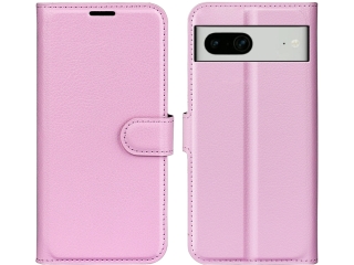 Google Pixel 7 Lederhülle Portemonnaie Karten Etui rosa