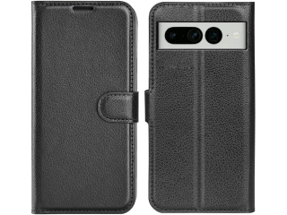 Google Pixel 7 Pro Lederhülle Portemonnaie Karten Etui schwarz