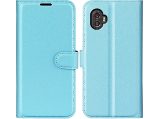 Samsung Galaxy XCover6 Pro Lederhülle Portemonnaie Karten hellblau
