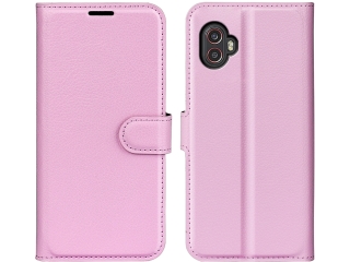 Samsung Galaxy XCover6 Pro Lederhülle Portemonnaie Karten Etui rosa