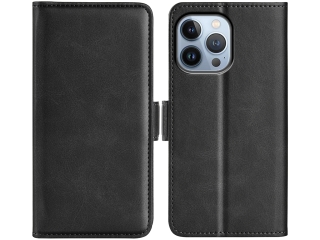 Apple iPhone 14 Pro Leder Hülle Karten Ledertasche schwarz