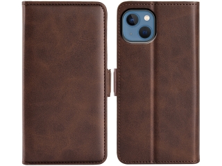 Apple iPhone 14 Leder Hülle Karten Ledertasche mokka