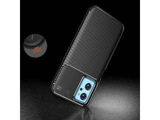 Oppo A96 4G Carbon Design Hülle TPU Case flexibel schwarz