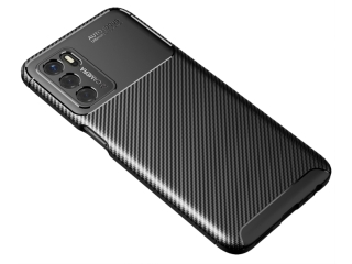 Oppo A54s Carbon Design Hülle TPU Case flexibel schwarz