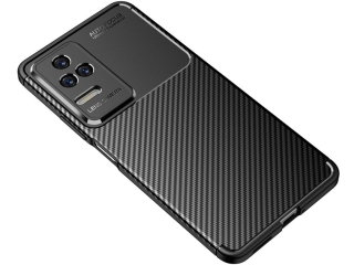 Xiaomi Poco F4 Carbon Design Hülle TPU Case flexibel schwarz