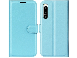 Sony Xperia 5 IV Lederhülle Portemonnaie Karten Etui hellblau