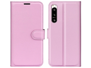Sony Xperia 5 IV Lederhülle Portemonnaie Karten Etui rosa