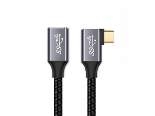 Kurzes USB C Verlängerungs Kabel 90 Grad Winkel 25cm Data & Charge