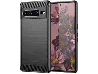 Google Pixel 7 Pro Carbon Gummi Hülle TPU Case schwarz