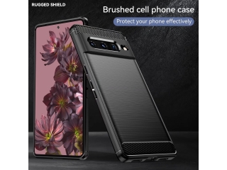 Google Pixel 7 Pro Carbon Gummi Hülle TPU Case schwarz